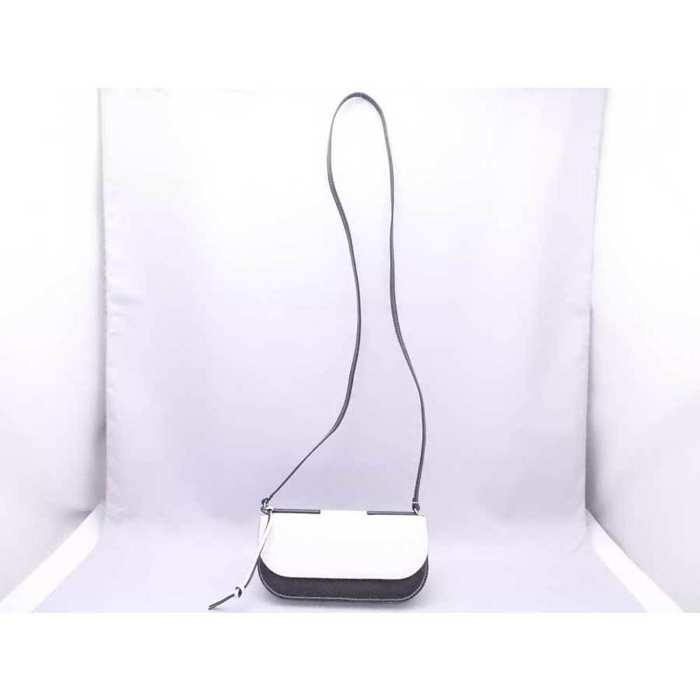 Loewe White Shoulder Black Leather Pochette Wallet Bag Gate